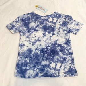 5/$25 NEW Cat &‎ Jack blue white tie dye short sleeve cotton pocket tee t-shirt